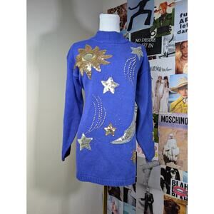 Vintage 80s Karen Scott Celestial Sweater